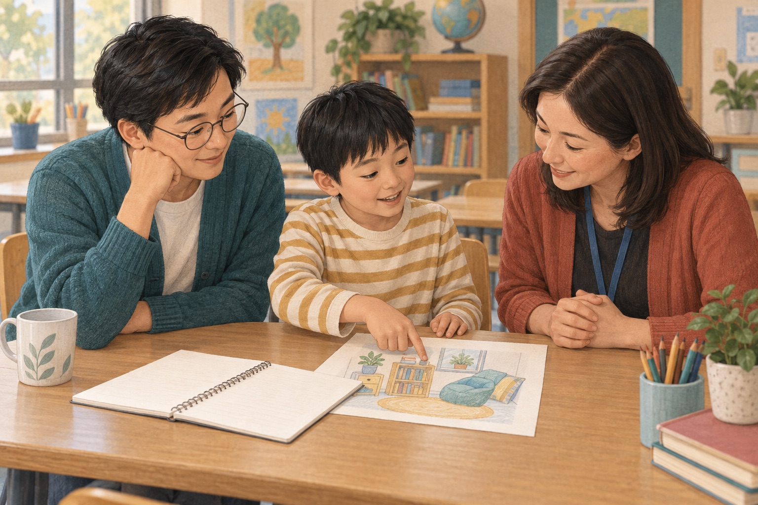 孩子可以用畫畫、寫字或者說話,表達自己需要什麼。